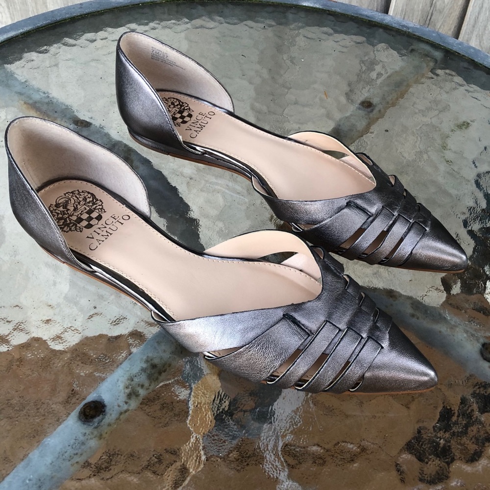 Vince Camuto Hallie d’Orsay flats steel 7M